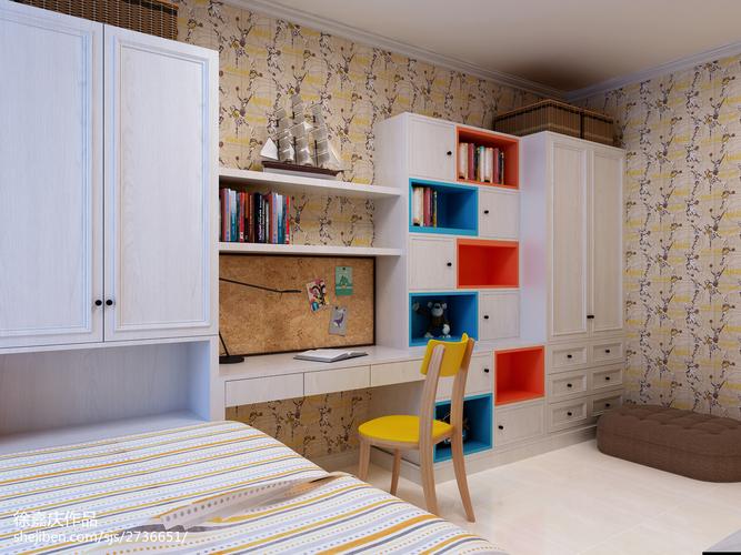 优美25平现代小户型儿童房装修设计图卧室现代简约卧室设计图片赏析