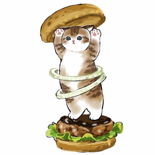 超火的猫咪汉堡可爱微信头像动物头像图片