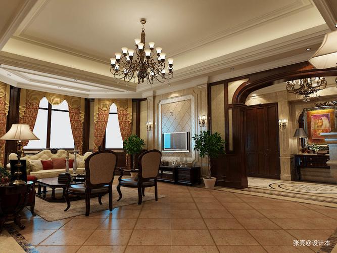 轻奢515平欧式别墅客厅装修设计图客厅欧式豪华客厅设计图片赏析