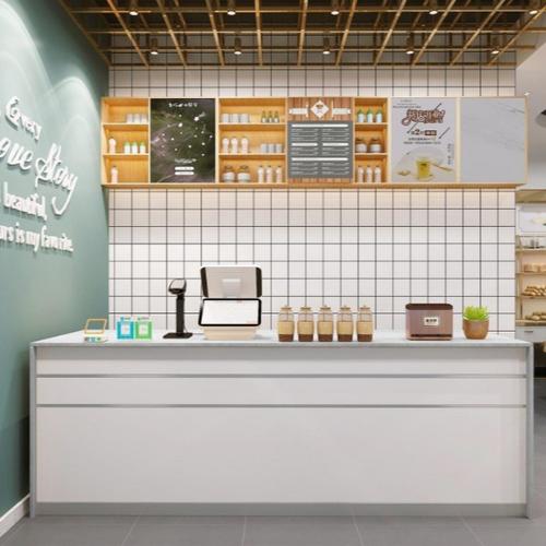 2022新款奶茶甜品店简约现代蛋糕店收银台商用接待台小型柜吧台前台