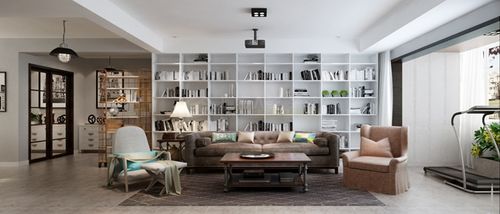 客厅的沙发背景墙做一排特实用的书架展示主人的成功作品和奖牌.