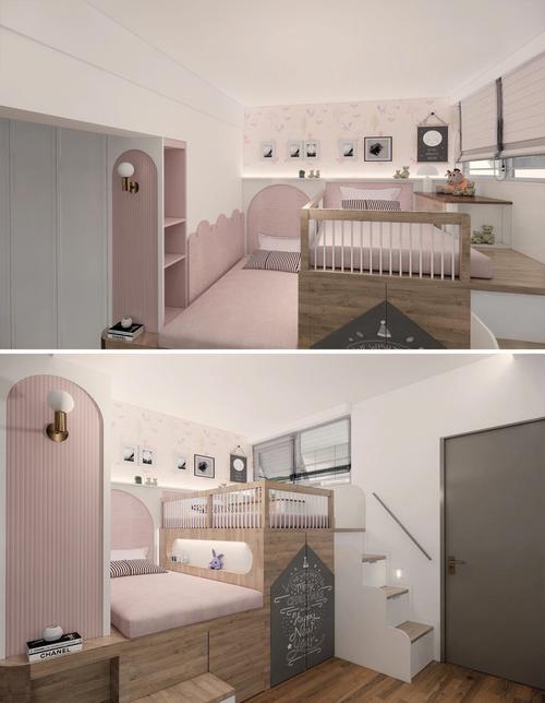 名班设计复式户型双胞胎儿童房