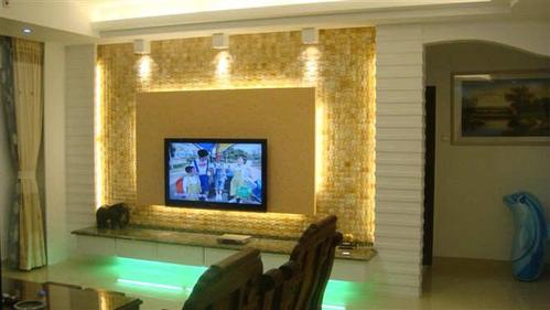 4款家装客厅水晶玻璃陶瓷马赛克电视背景墙装修效果图