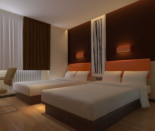 2022现代宾馆双人房间装修效果图片