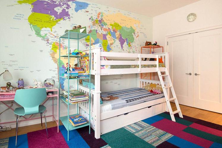 12岁儿童房间高低床装修效果图
