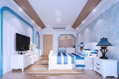 地中海风格家居设计小公寓卧室装修效果图片