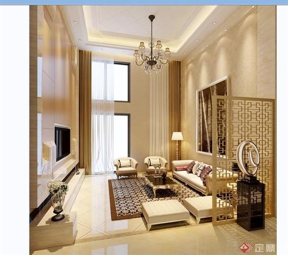 欧式详细的客厅装饰室内设计3d模型及效果图