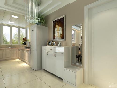现代设计风格厨房白色门装修效果图