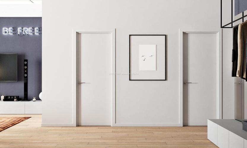 2022现代公寓卧室白色门装修效果图片