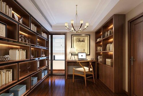 现代简约复式书房书柜装修效果图欣赏