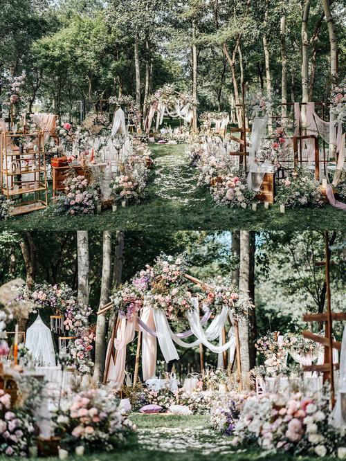 旖旎春光森林系与少女心皆的户外婚礼