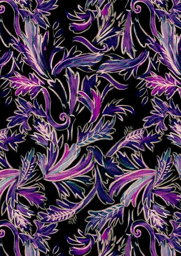 紫色几何花型矢量图服装面料印花花型图案