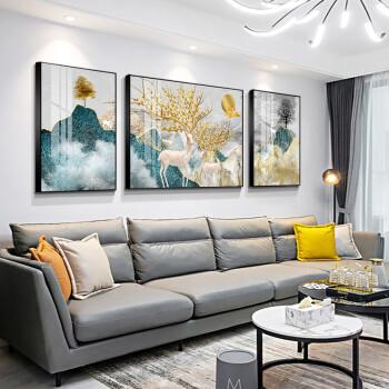 现代轻奢客厅装饰画抽象艺术人物沙发背景墙挂画北欧创意三联壁画