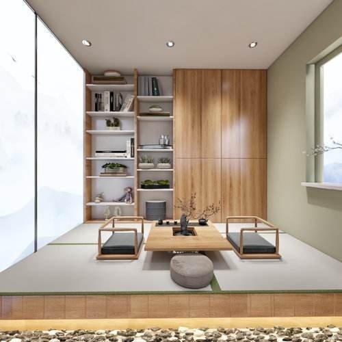 充满禅意的日式风格两居室阳台改造成榻榻米茶室