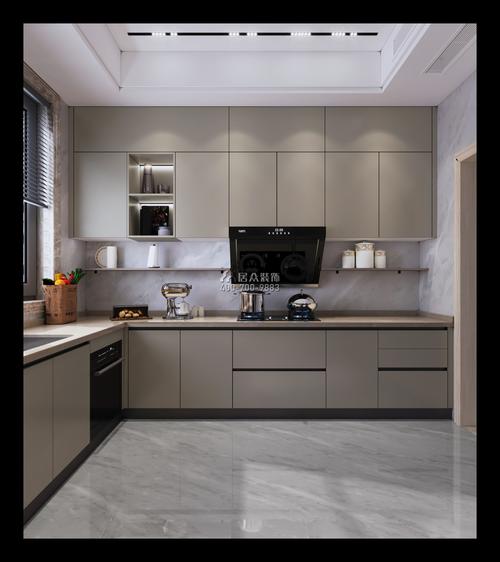 利丰中央公园320平方米现代简约风格别墅户型厨房装修效果图