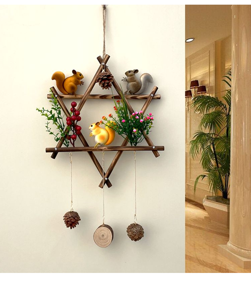 创意墙壁面装饰木棒工艺品动物小鸟巢树枝挂件客厅卧室餐厅幼儿园