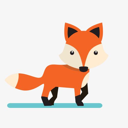 灰橙色卡通动物狐狸
