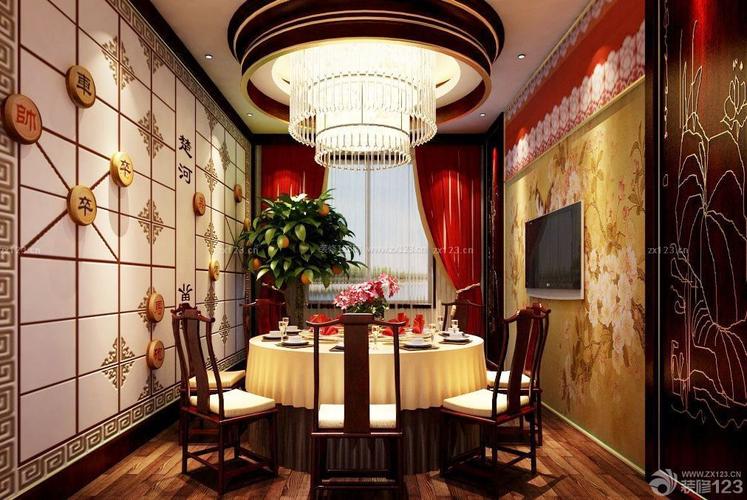 中式小型饭店包间室内设计装修效果图