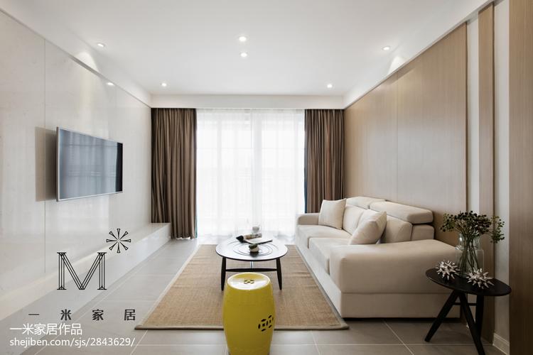 热门72平米现代小户型客厅装修图一居现代简约家装装修案例效果图
