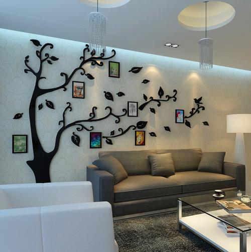 创意3d水晶立体墙贴亚克力照片树沙发客厅电视背景墙卧室家居饰品