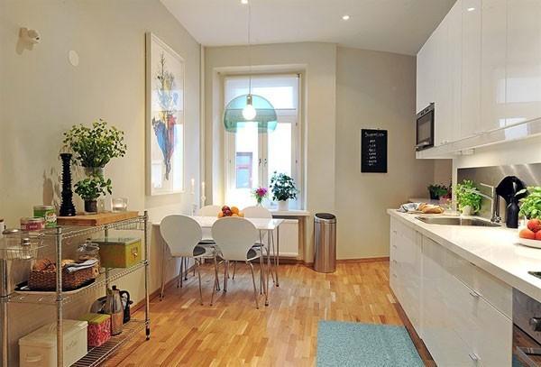 一室一厅现代简欧风格厨房地面装修效果图