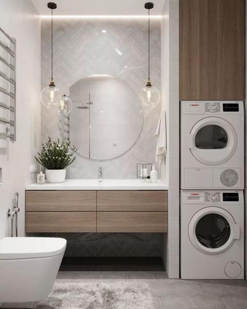 5的卫生间怎么放洗衣机35个设计方案显高级
