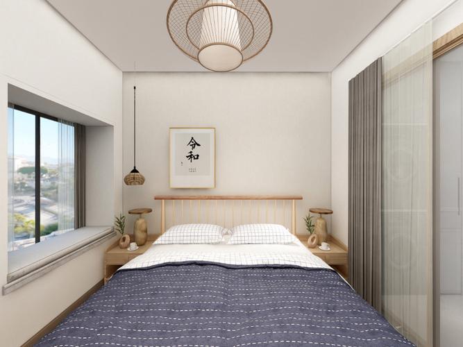 86平米日式风格三室卧室装修效果图背景墙创意设计图