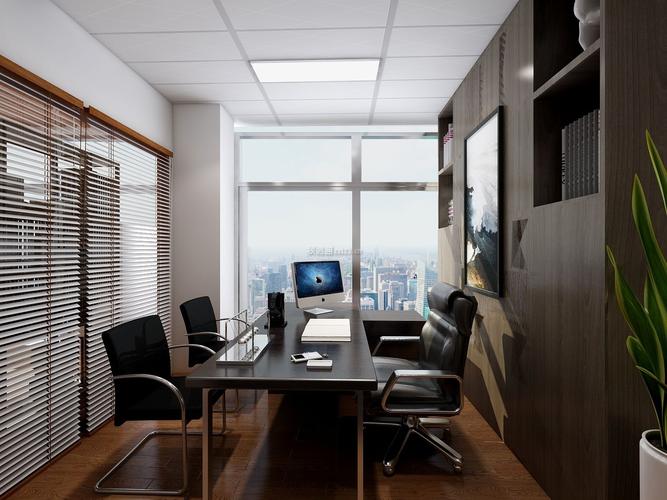 上海环球金融中心50平办公室新中式风格装修设计图片