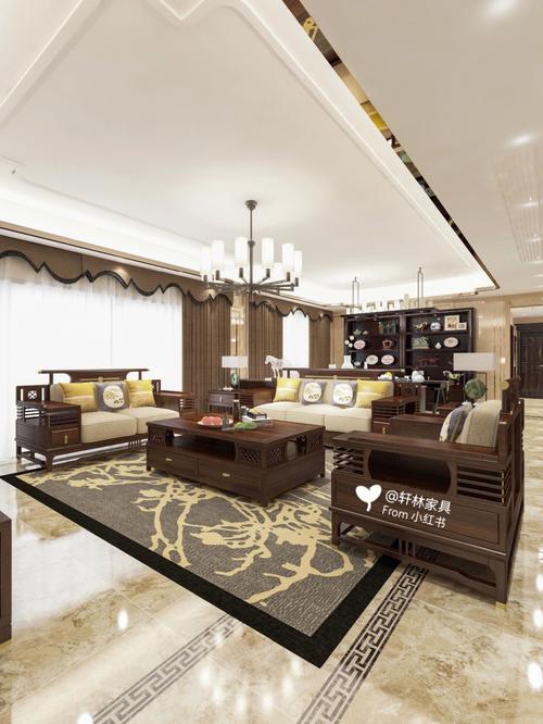 新中式实木家具客厅沙发也要潮流时尚
