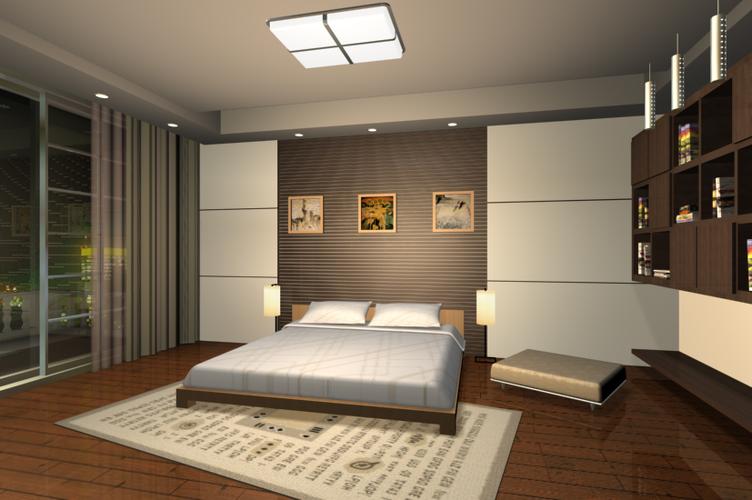 求一个菜鸟级别的3dmax卧室设计要有贴图素材能渲染出来的和效果图