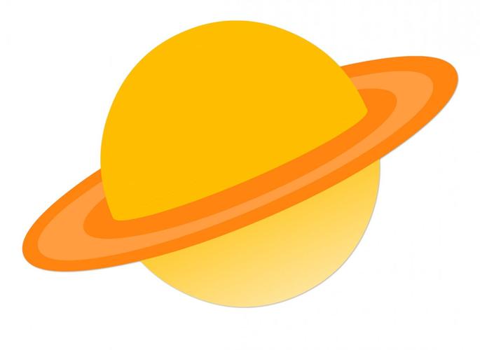 土星黄色卡通图片