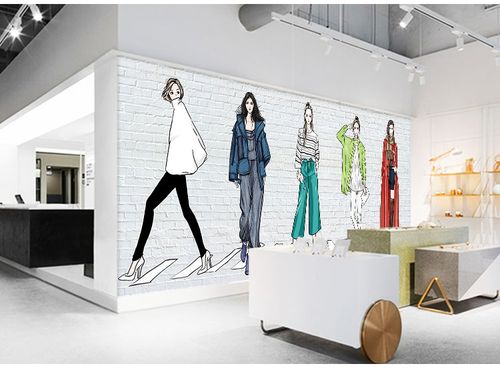 高档女装服装店装饰3d立体背景墙纸创意时尚韩式店铺装修个性壁纸