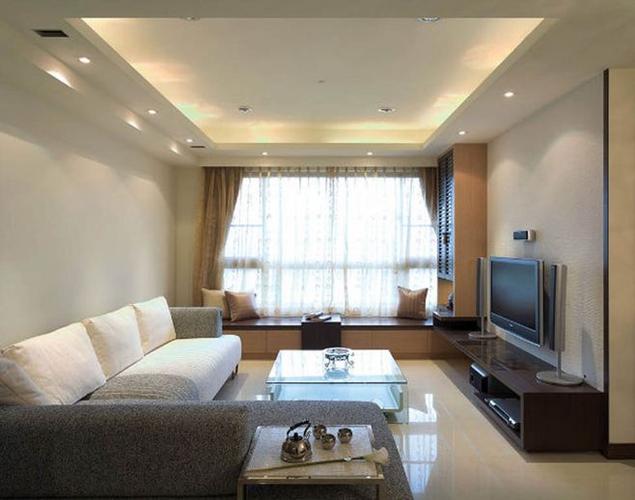 日式风格简约80平二居家庭客厅沙发茶几飘窗装修效果图