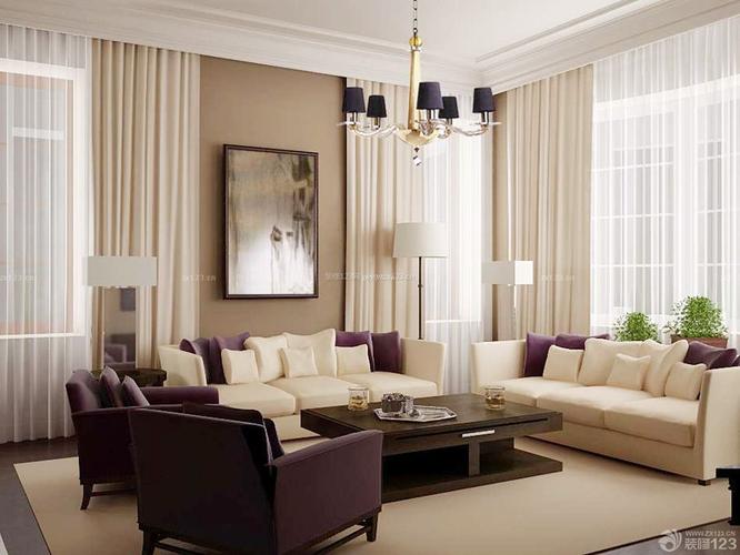 客厅现代简约风格窗帘装修设计效果图