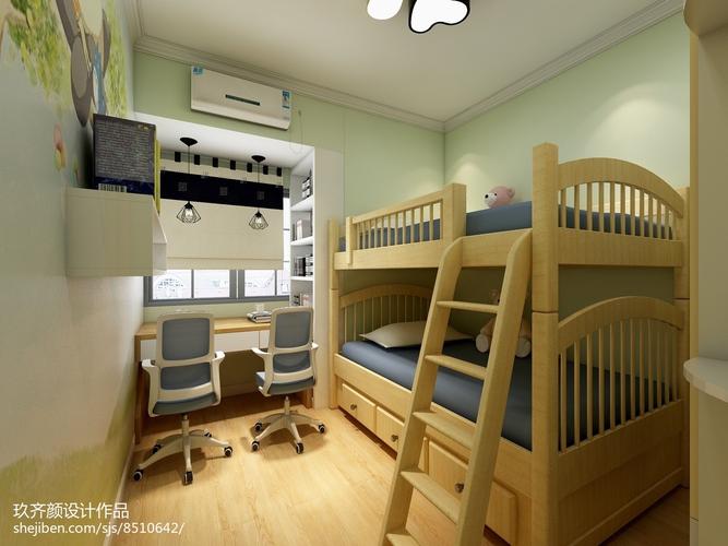 精选78平米二居儿童房现代装修设计效果图片大全卧室现代简约卧室设计