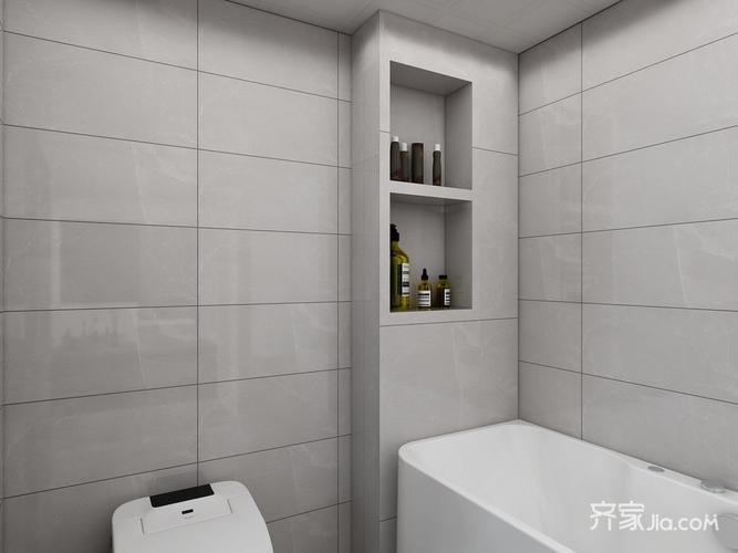 卫生间使用灰色墙砖增加质感