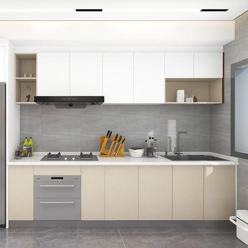 整体橱柜开放式厨房l型橱柜一体小户型厨房装修简约柜体免费设计