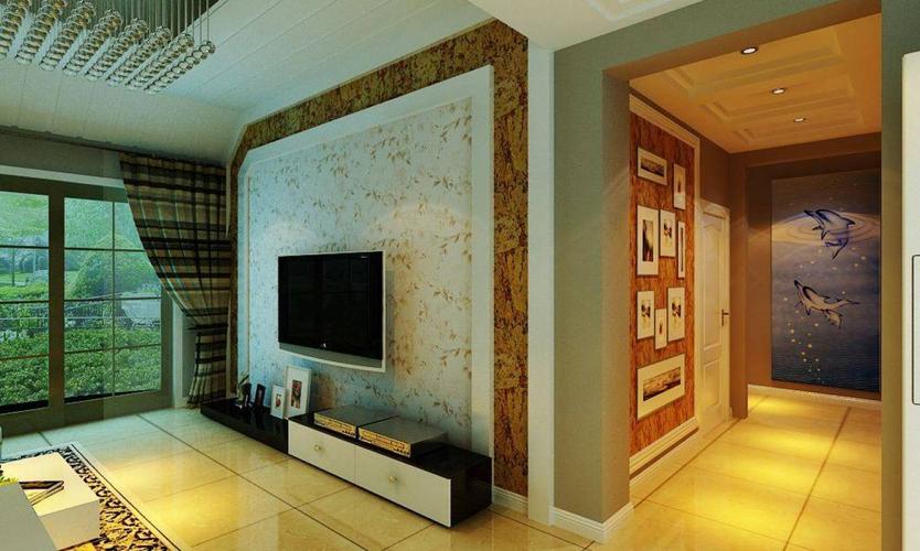 现代简约风格客厅电视背景墙装修效果图现代简约风格电视柜图片