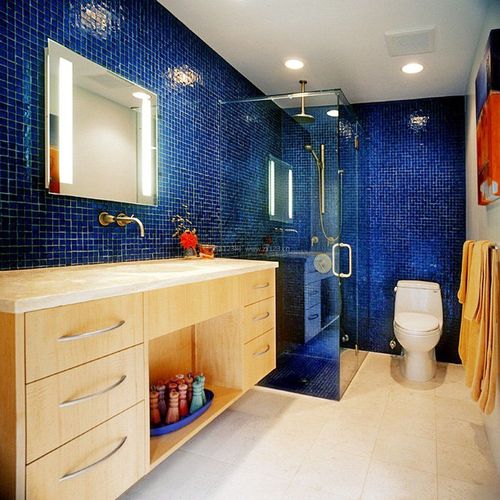 蓝色卫生间瓷砖颜色装修效果图片大全