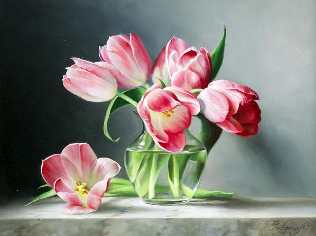 超写实花卉油画比利时画家彼得瓦格曼斯