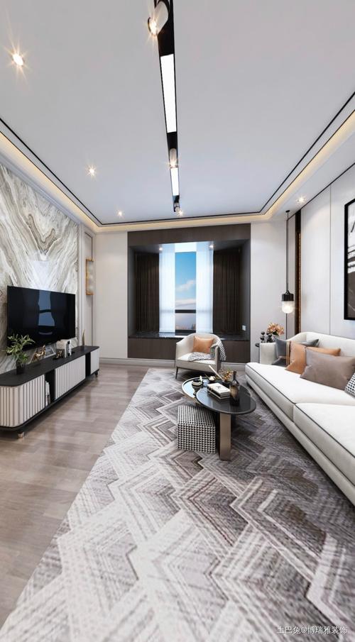 140平现代低奢雅居勾勒最具格调的家客厅现代简约客厅设计图片赏析
