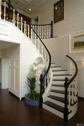 别墅室内旋转楼梯装修设计效果图大全