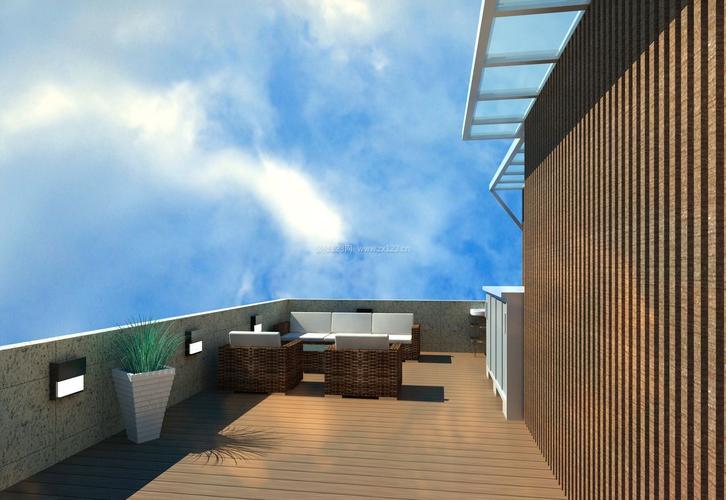 2022户外阳台木质背景墙装修效果图片