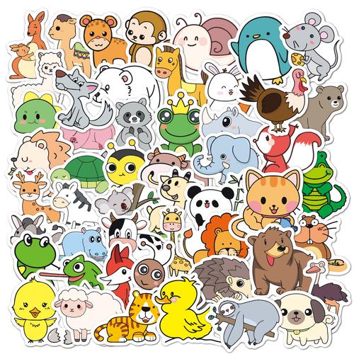 50张森林宝宝可爱动物卡通动漫贴画笔记本电脑水杯笔记本个性小贴纸