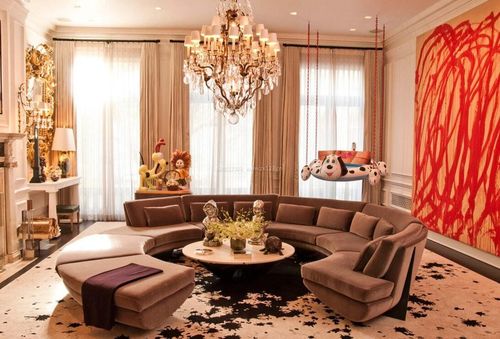 豪华客厅半圆形布艺沙发装饰装修图装信通网效果图