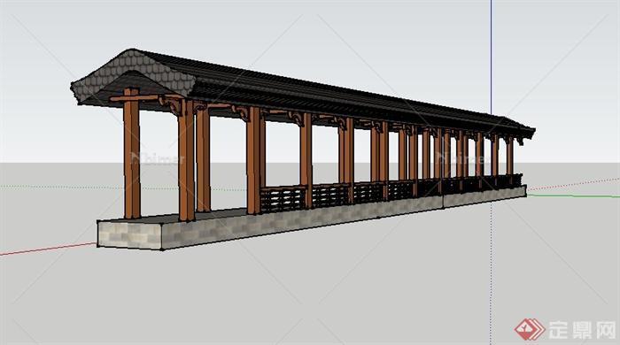 古典中式长廊设计su模型