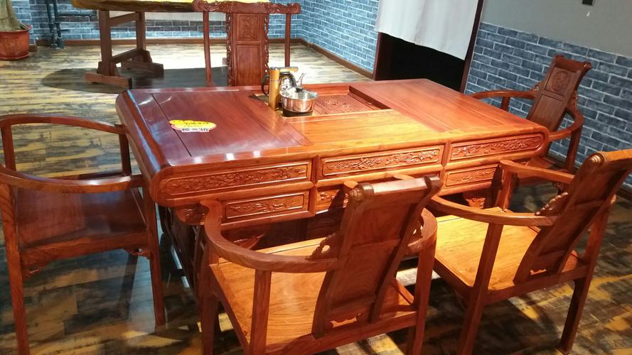 中高端红木大板桌茶具茶叶金丝楠紫檀茶桌私人订制红木家具