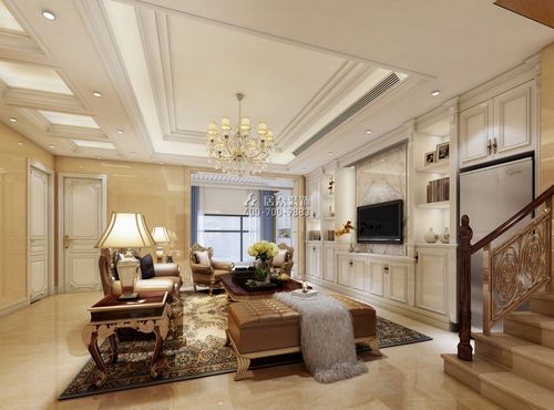 紫园600平方米欧式风格别墅户型客厅装修效果图
