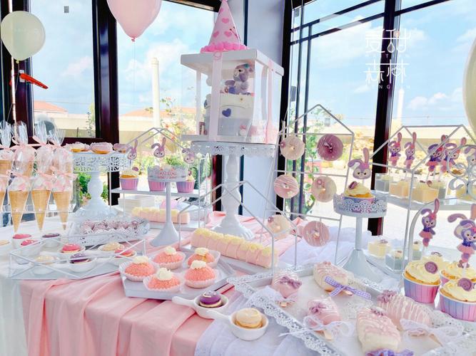 生日宴i粉紫色系摆台90梦幻温馨的生日趴体给孩子一个温柔粉粉的