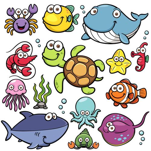 海洋动物集合海洋动物集合的矢量图